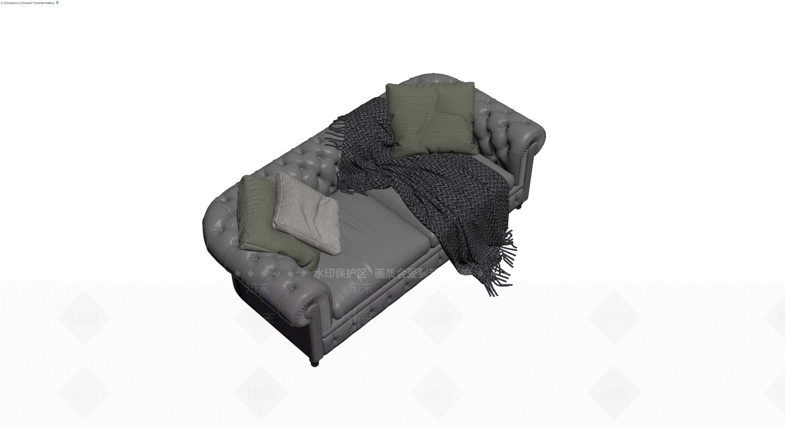 灰色切斯特菲尔德沙发组合3D模型下载【ID:1230387310】
