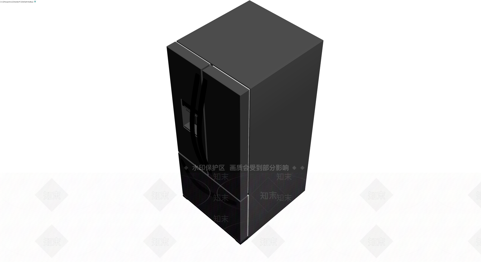 黑色对开门冰箱模型3D模型下载【ID:1229638346】
