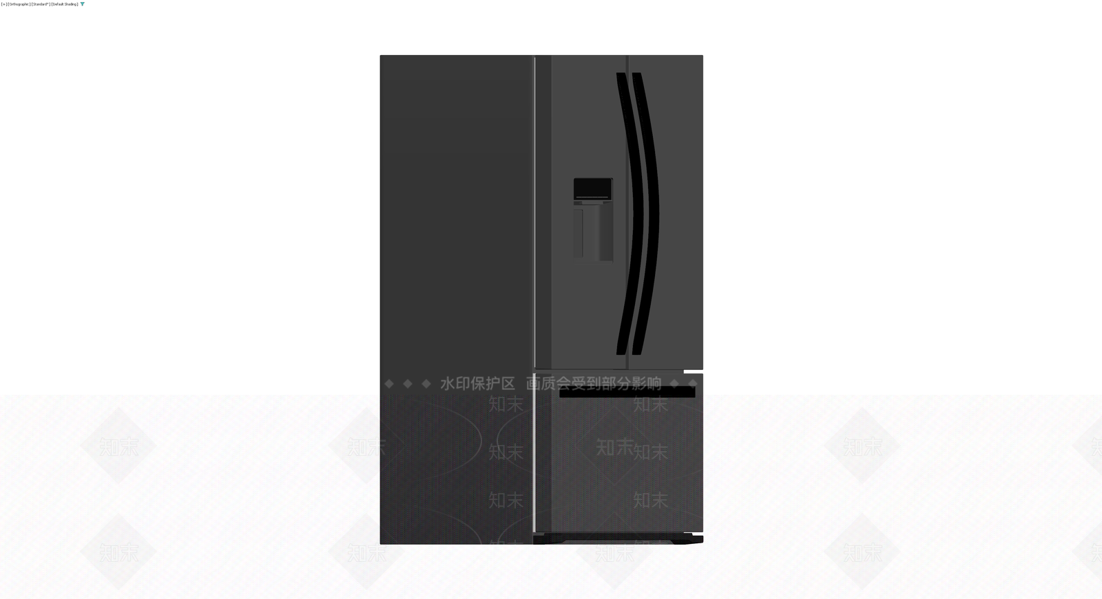 黑色对开门冰箱模型3D模型下载【ID:1229638346】