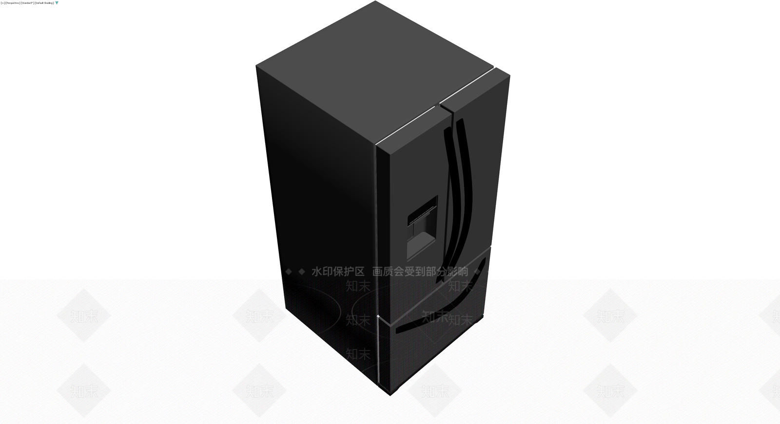 黑色对开门冰箱模型3D模型下载【ID:1229638346】
