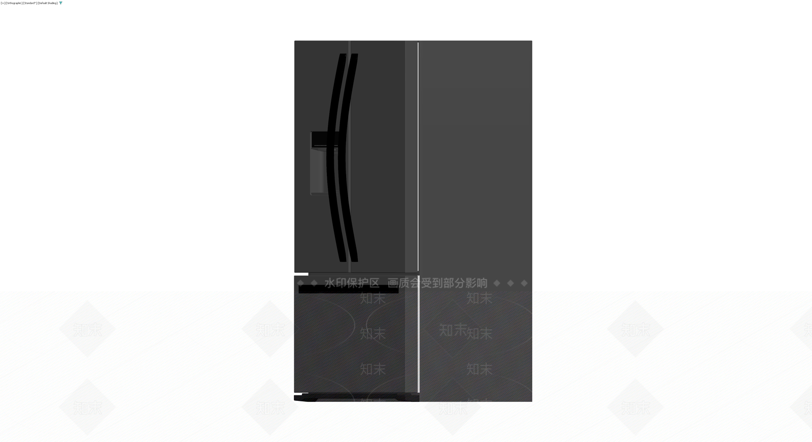 黑色对开门冰箱模型3D模型下载【ID:1229638346】