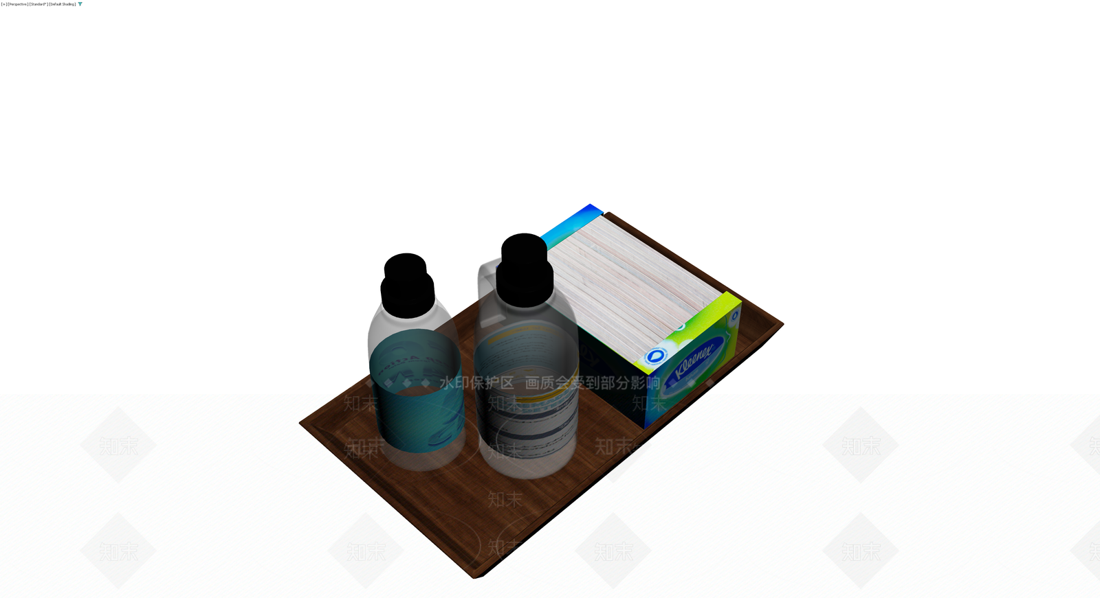 木质托盘与清洁用品组合3D模型下载【ID:1230154624】