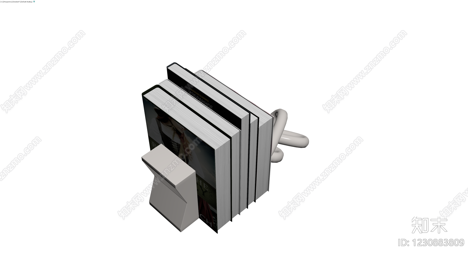 书籍组合与书立3D模型下载【ID:1230883809】