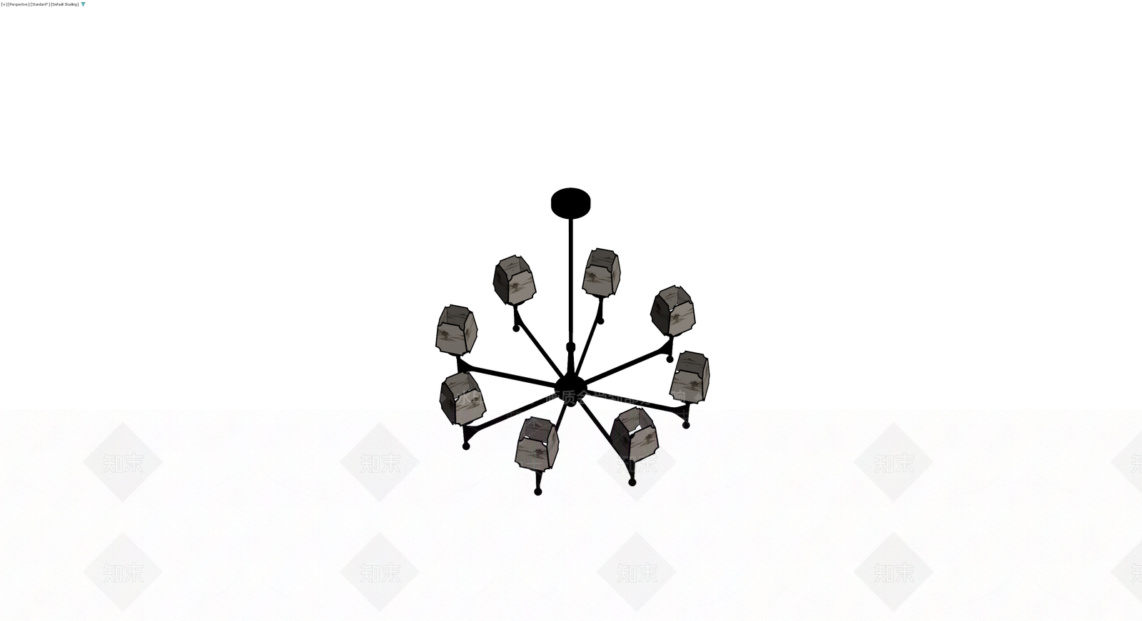 中式山水图案吊灯3D模型下载【ID:1230646531】
