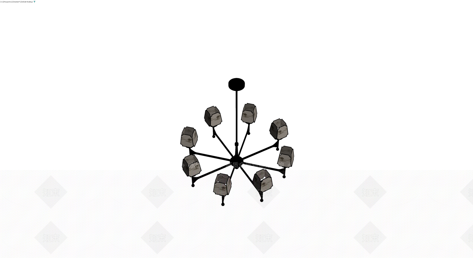 中式山水图案吊灯3D模型下载【ID:1230646531】