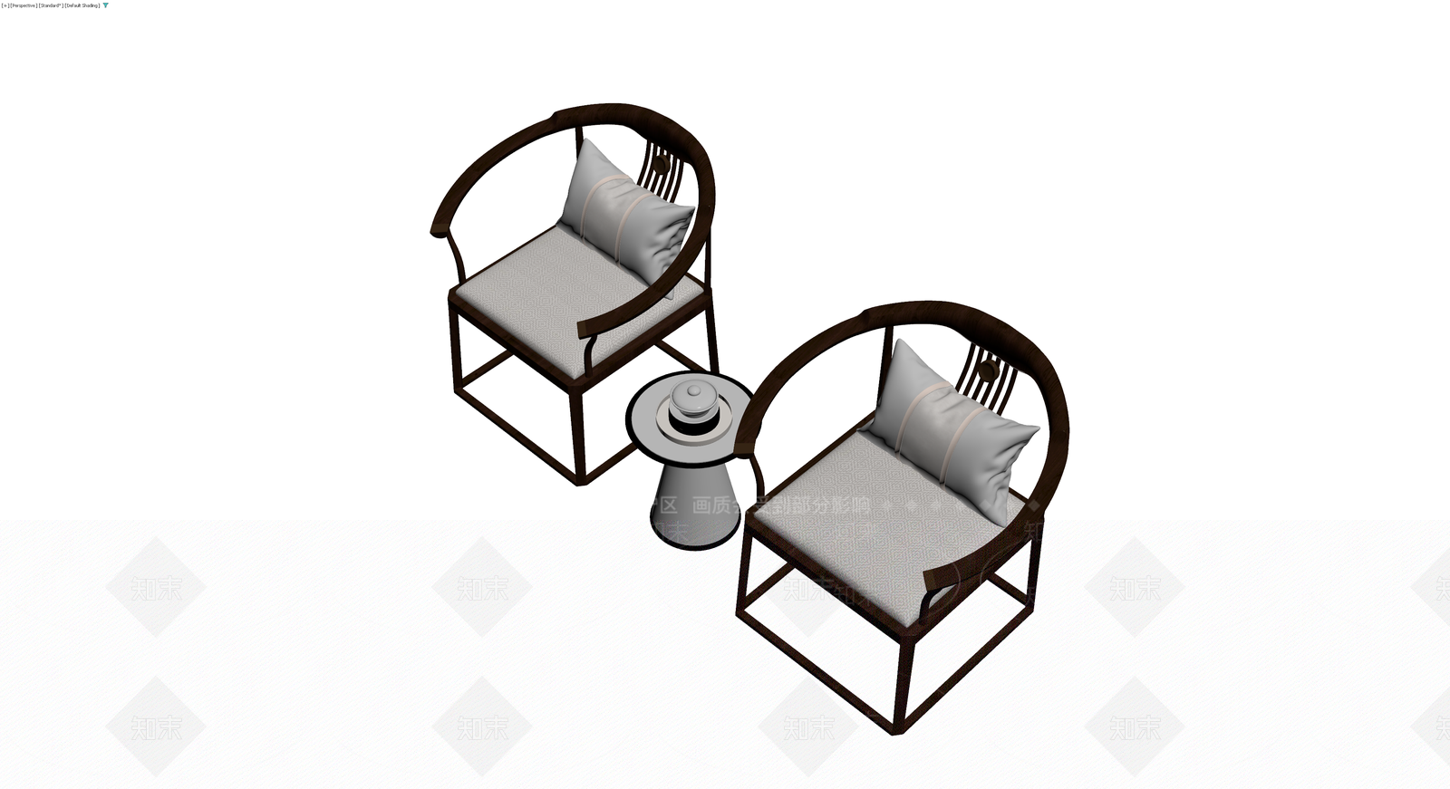 新中式圈椅茶几组合3D模型下载【ID:1230637796】