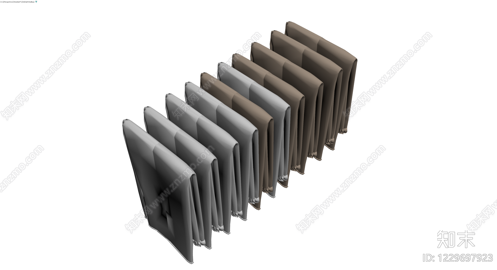 灰色褶皱布艺软包组合3D模型下载【ID:1229697923】