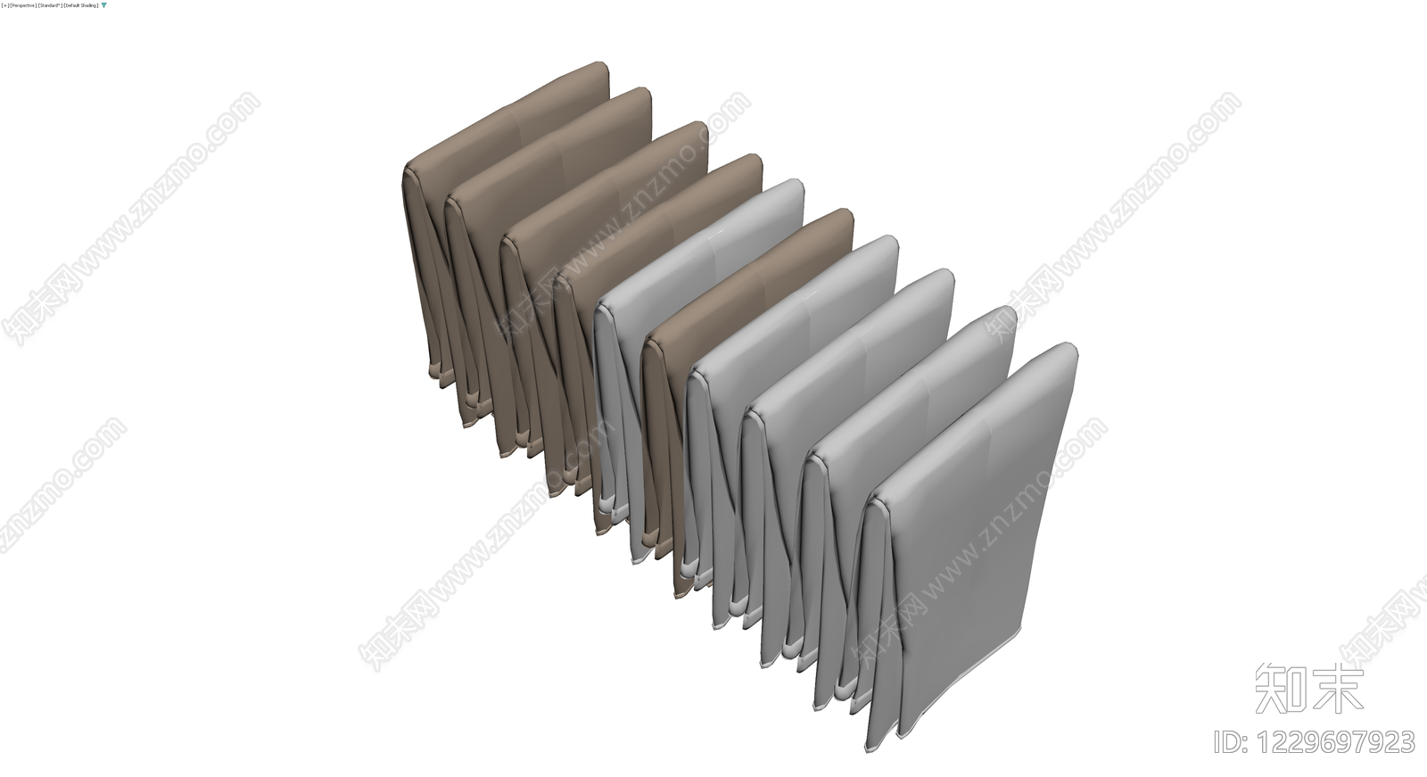 灰色褶皱布艺软包组合3D模型下载【ID:1229697923】