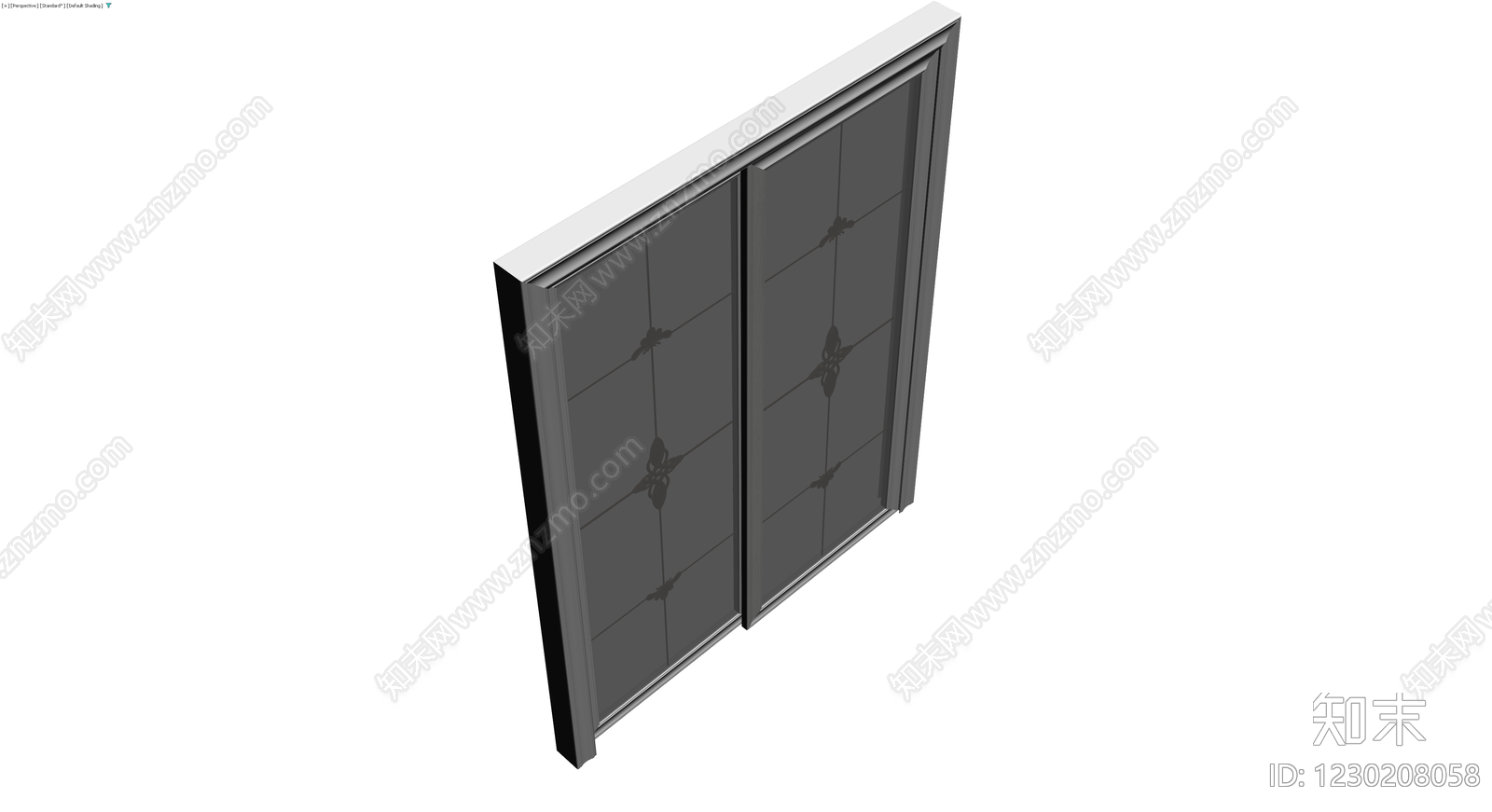 双开装饰玻璃门3D模型下载【ID:1230208058】