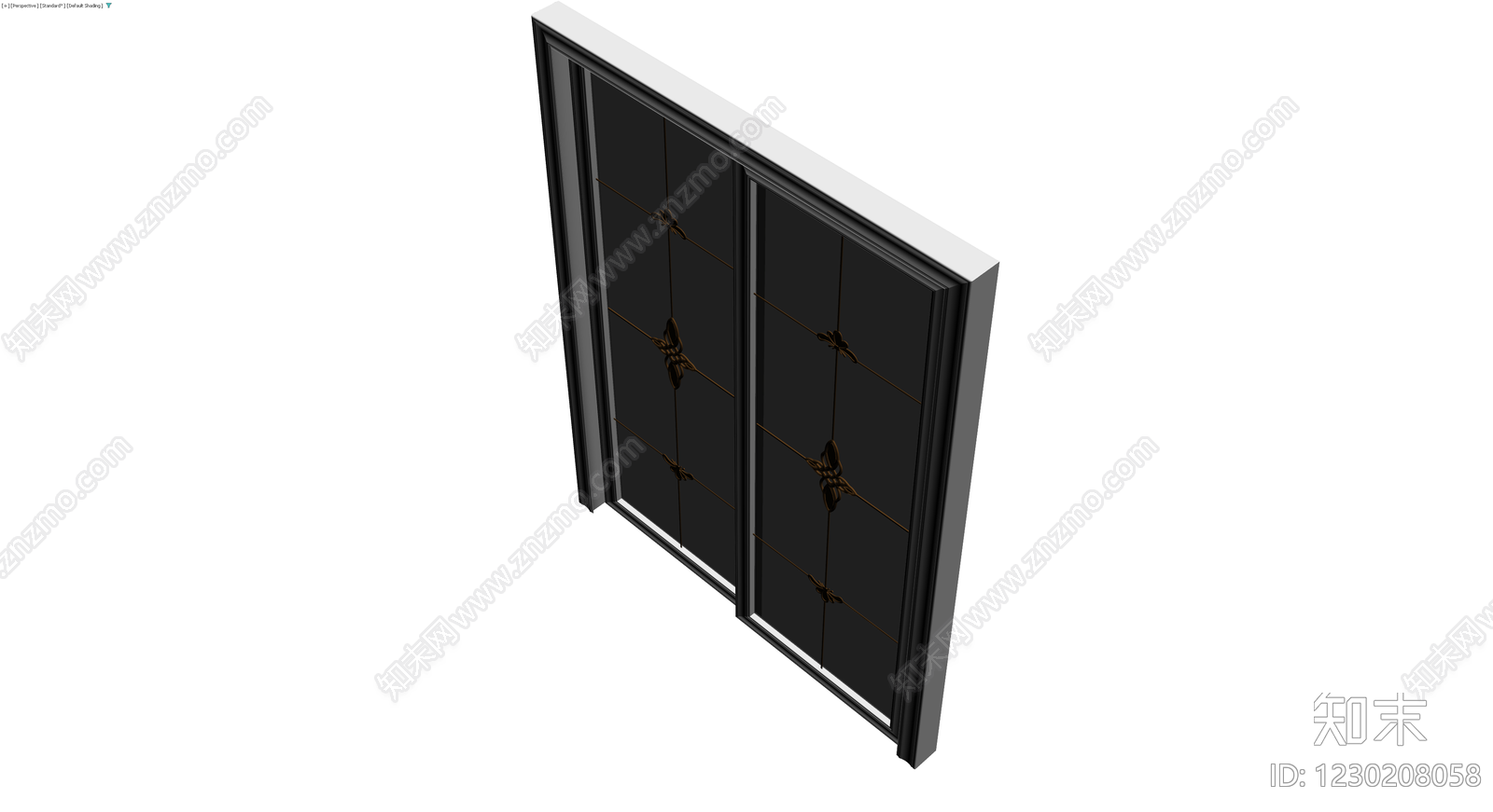 双开装饰玻璃门3D模型下载【ID:1230208058】