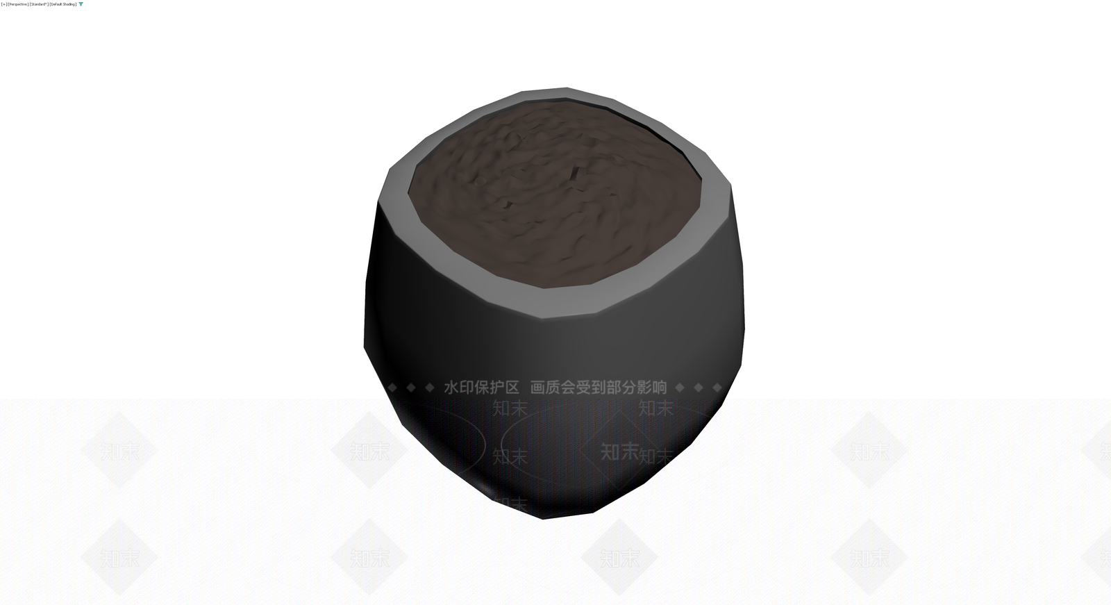多边形深灰花盆3D模型下载【ID:1229912620】