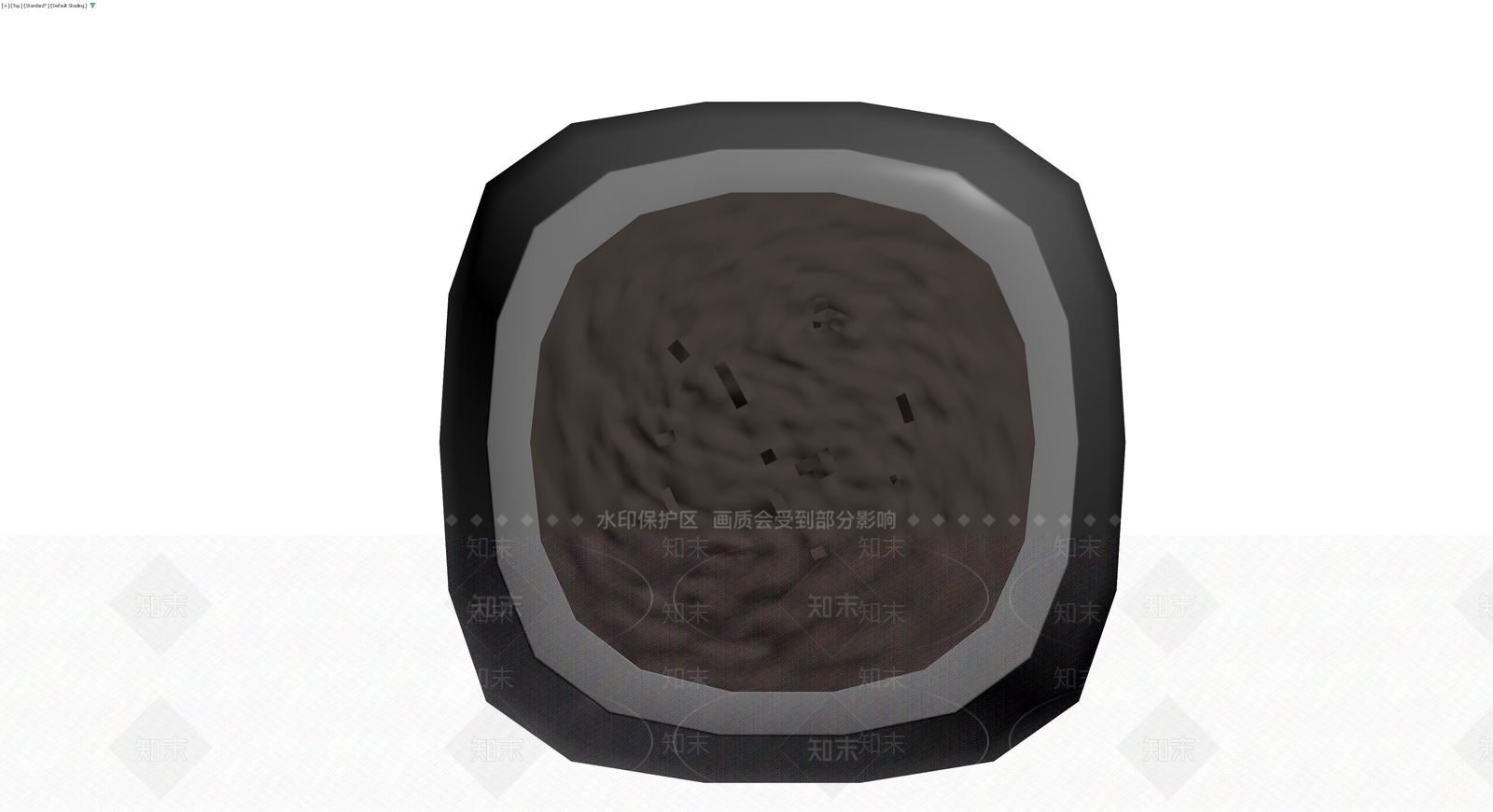 多边形深灰花盆3D模型下载【ID:1229912620】