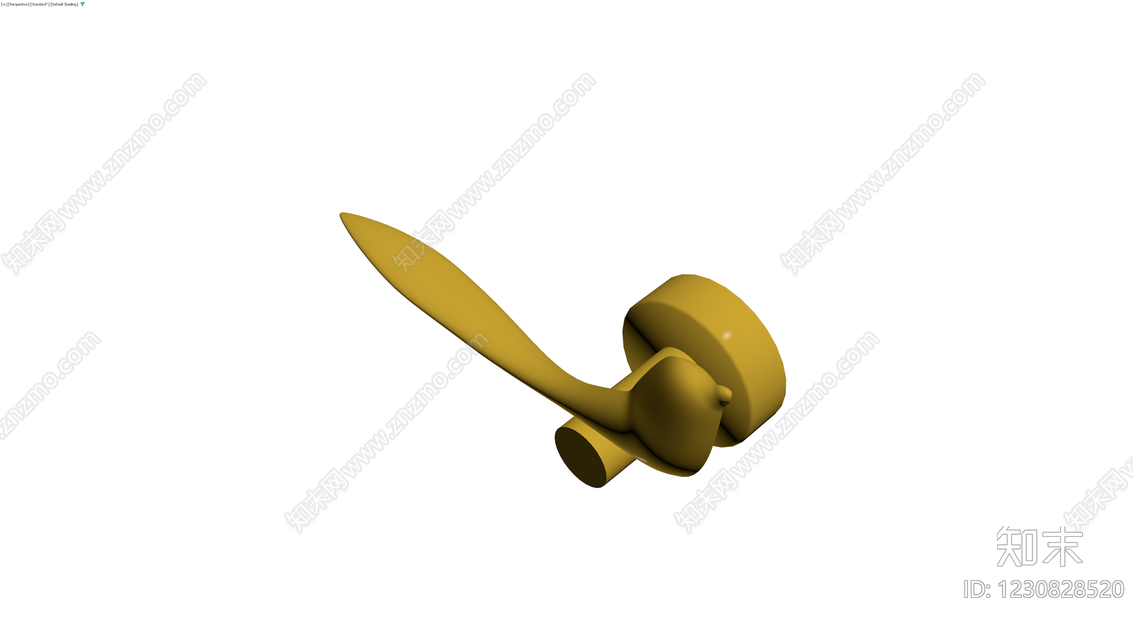 黄色抽象雕塑摆件3D模型下载【ID:1230828520】
