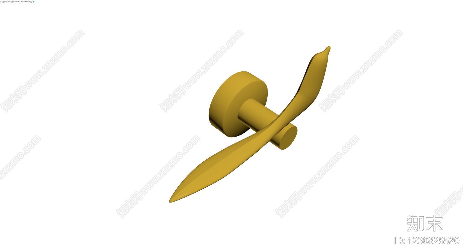 黄色抽象雕塑摆件3D模型下载【ID:1230828520】