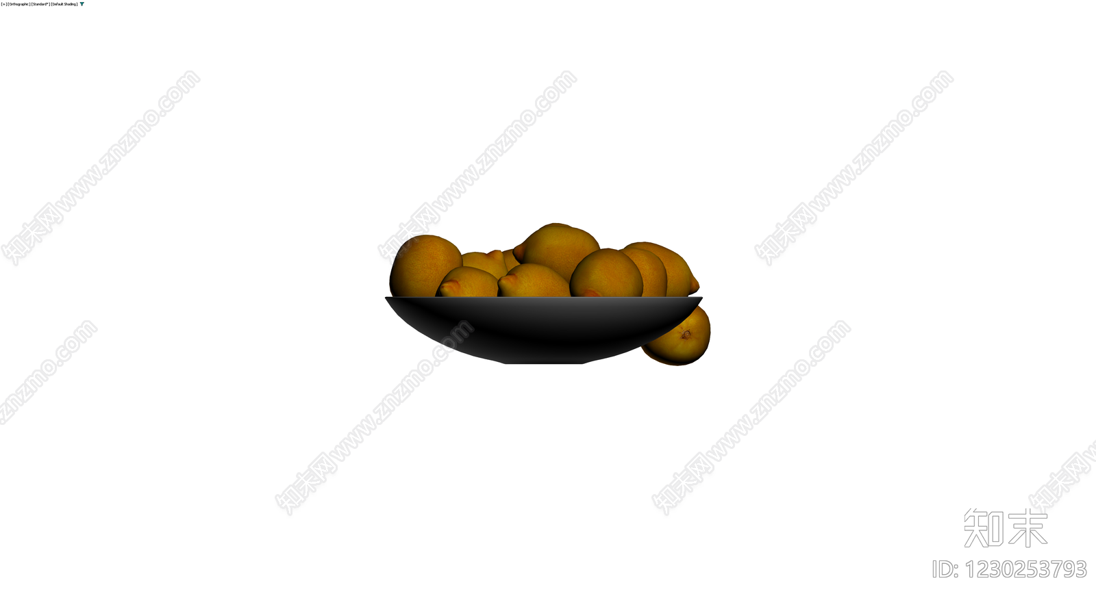 盛有柠檬的灰色碗3D模型下载【ID:1230253793】
