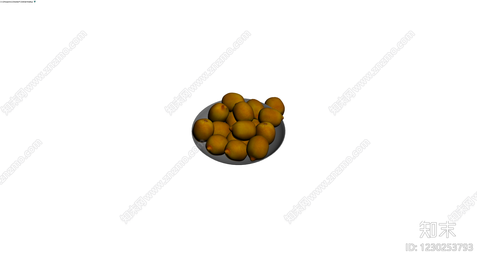 盛有柠檬的灰色碗3D模型下载【ID:1230253793】