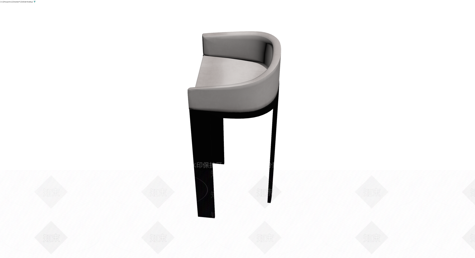 灰色软包高脚椅3D模型下载【ID:1230617265】