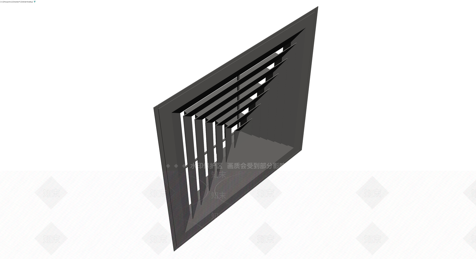 深灰色百叶通风口格栅3D模型下载【ID:1230733110】