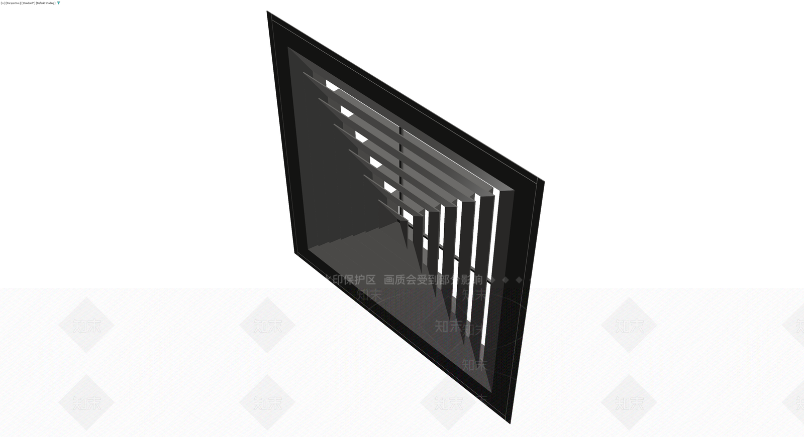 深灰色百叶通风口格栅3D模型下载【ID:1230733110】