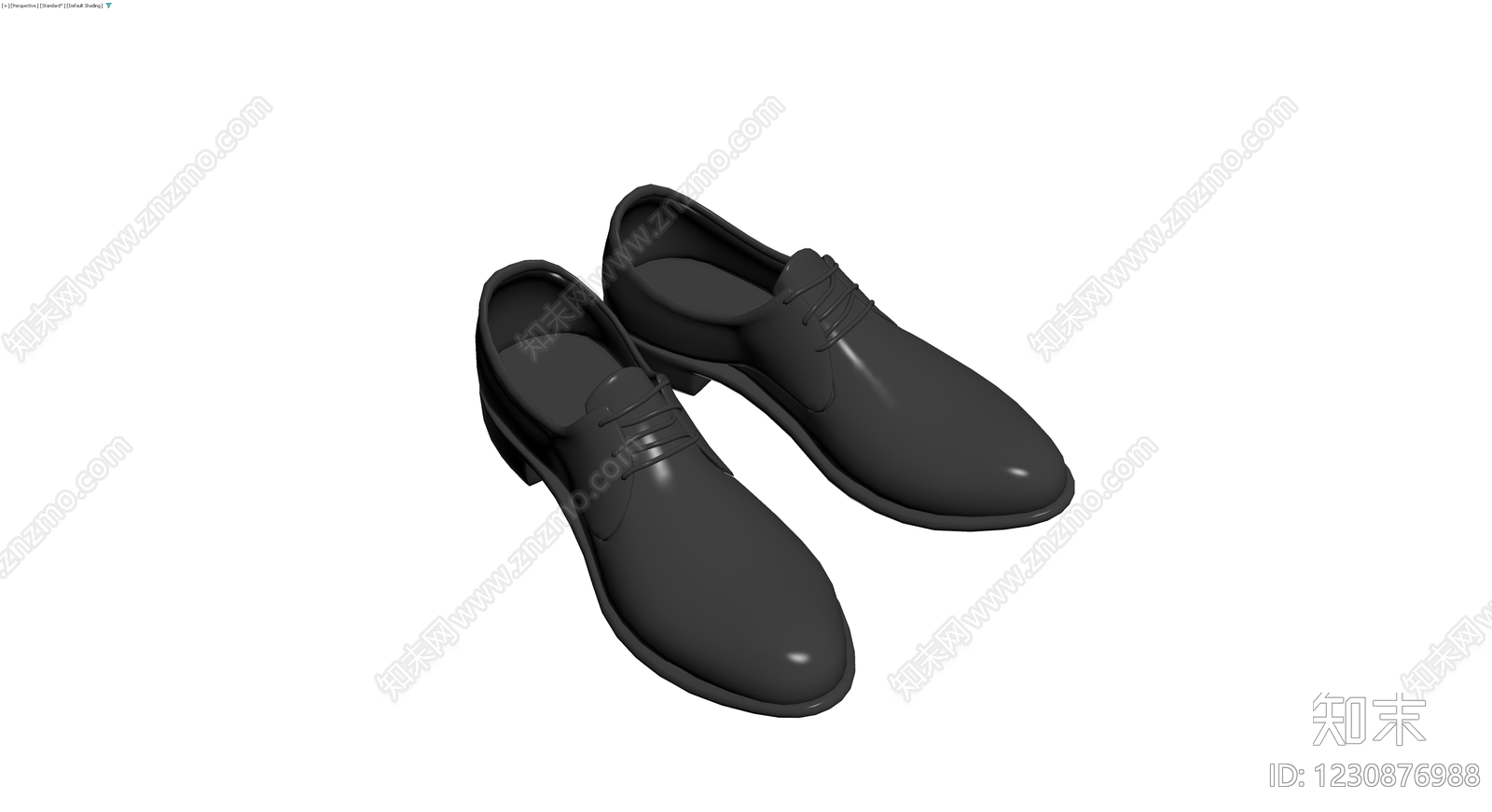 黑色系带皮鞋模型3D模型下载【ID:1230876988】