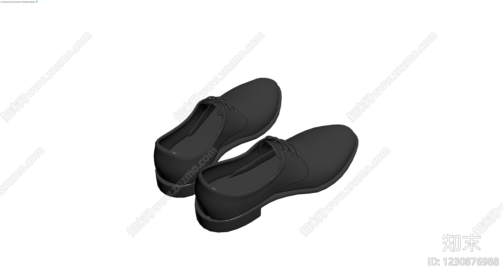 黑色系带皮鞋模型3D模型下载【ID:1230876988】