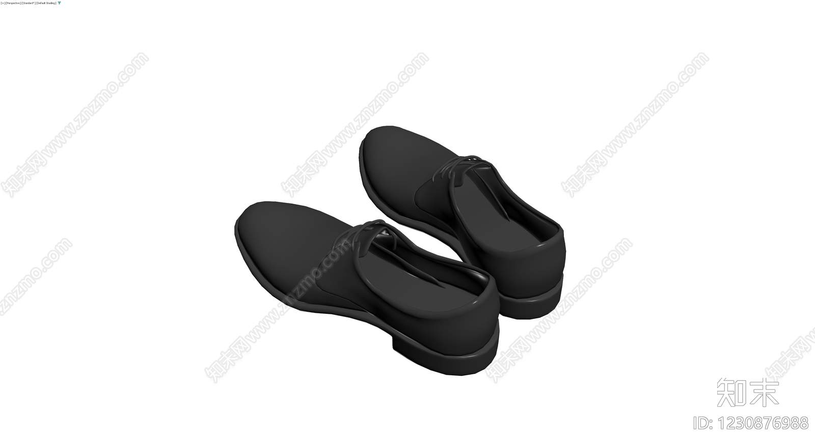 黑色系带皮鞋模型3D模型下载【ID:1230876988】