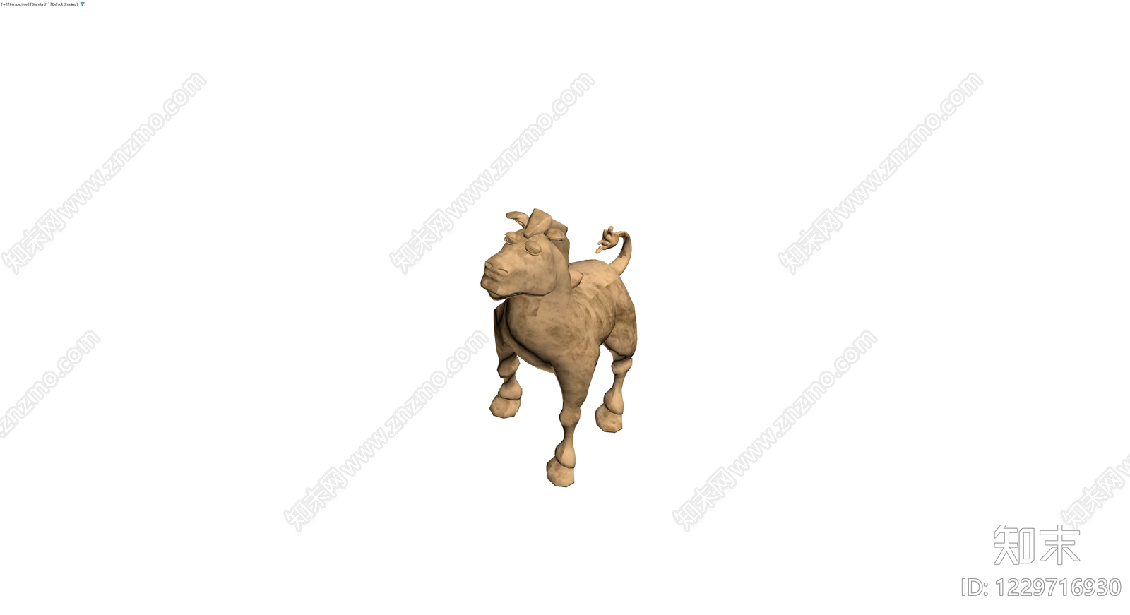 卡通风格马雕塑模型3D模型下载【ID:1229716930】