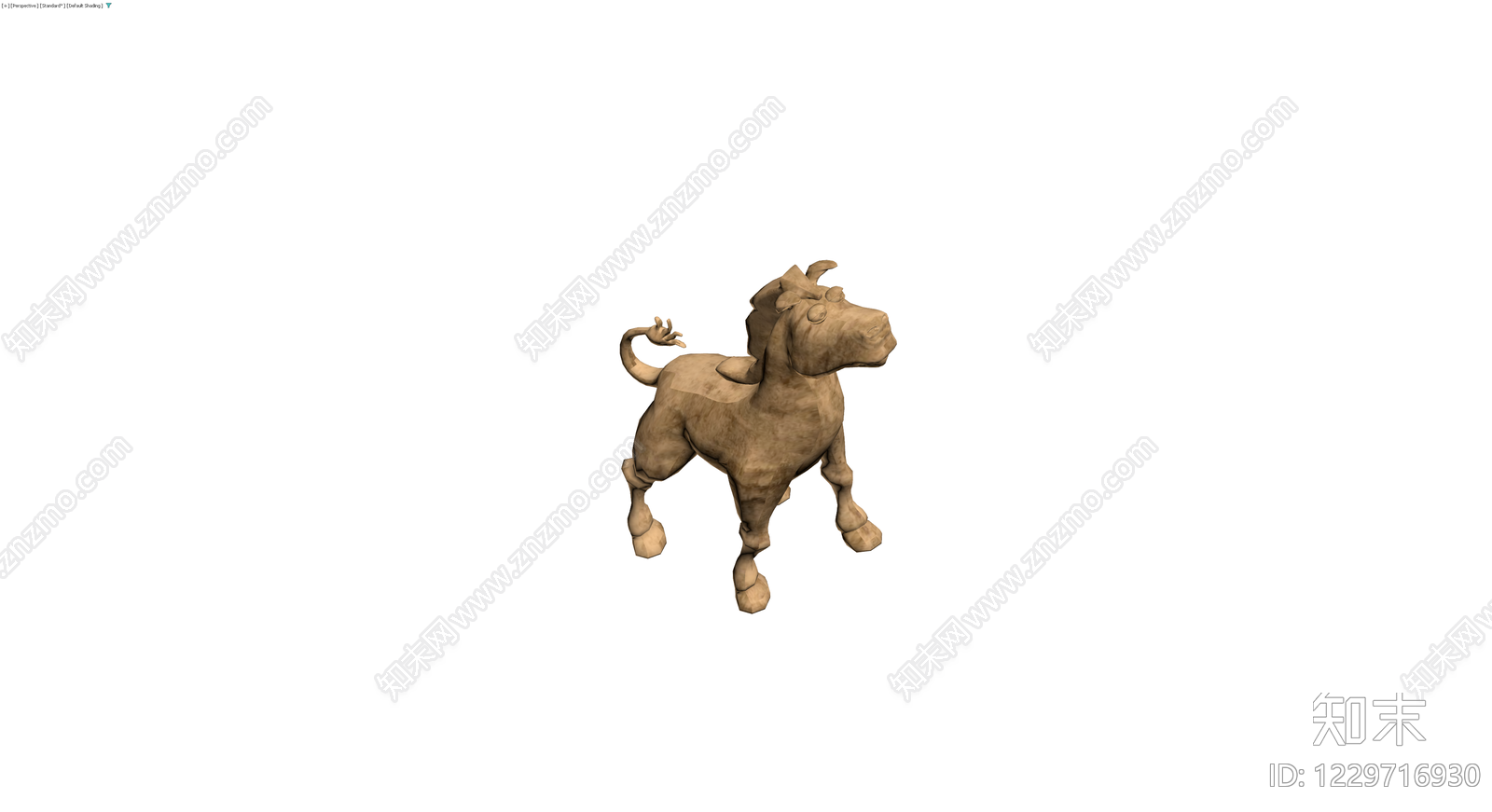 卡通风格马雕塑模型3D模型下载【ID:1229716930】