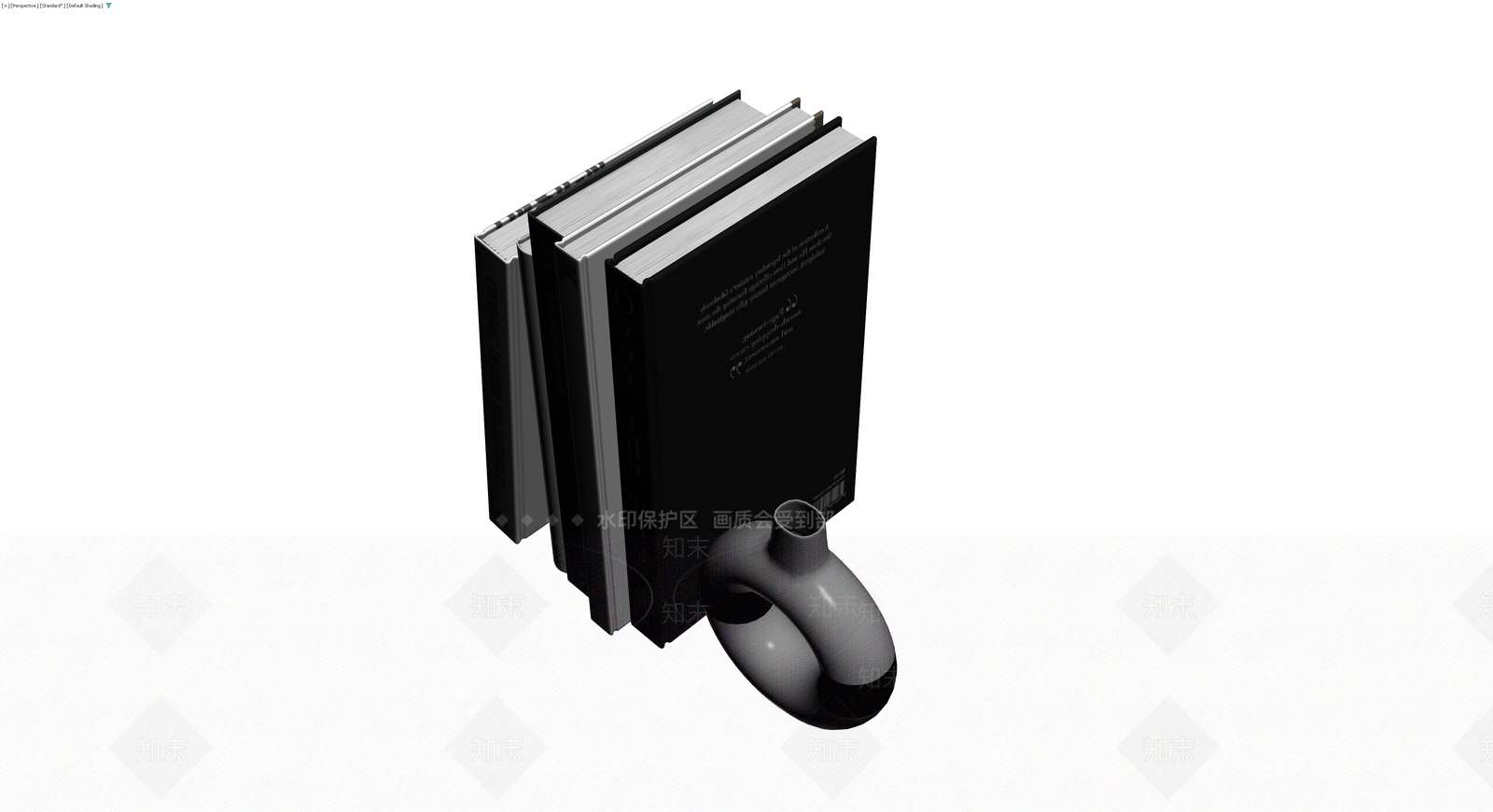 书籍与花瓶组合摆件3D模型下载【ID:1230396388】