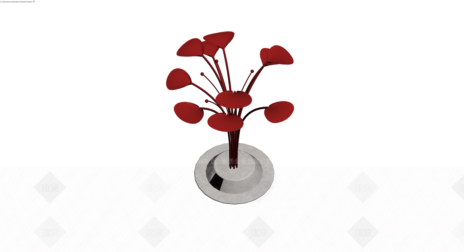 红色植物盆栽模型3D模型下载【ID:1229889007】