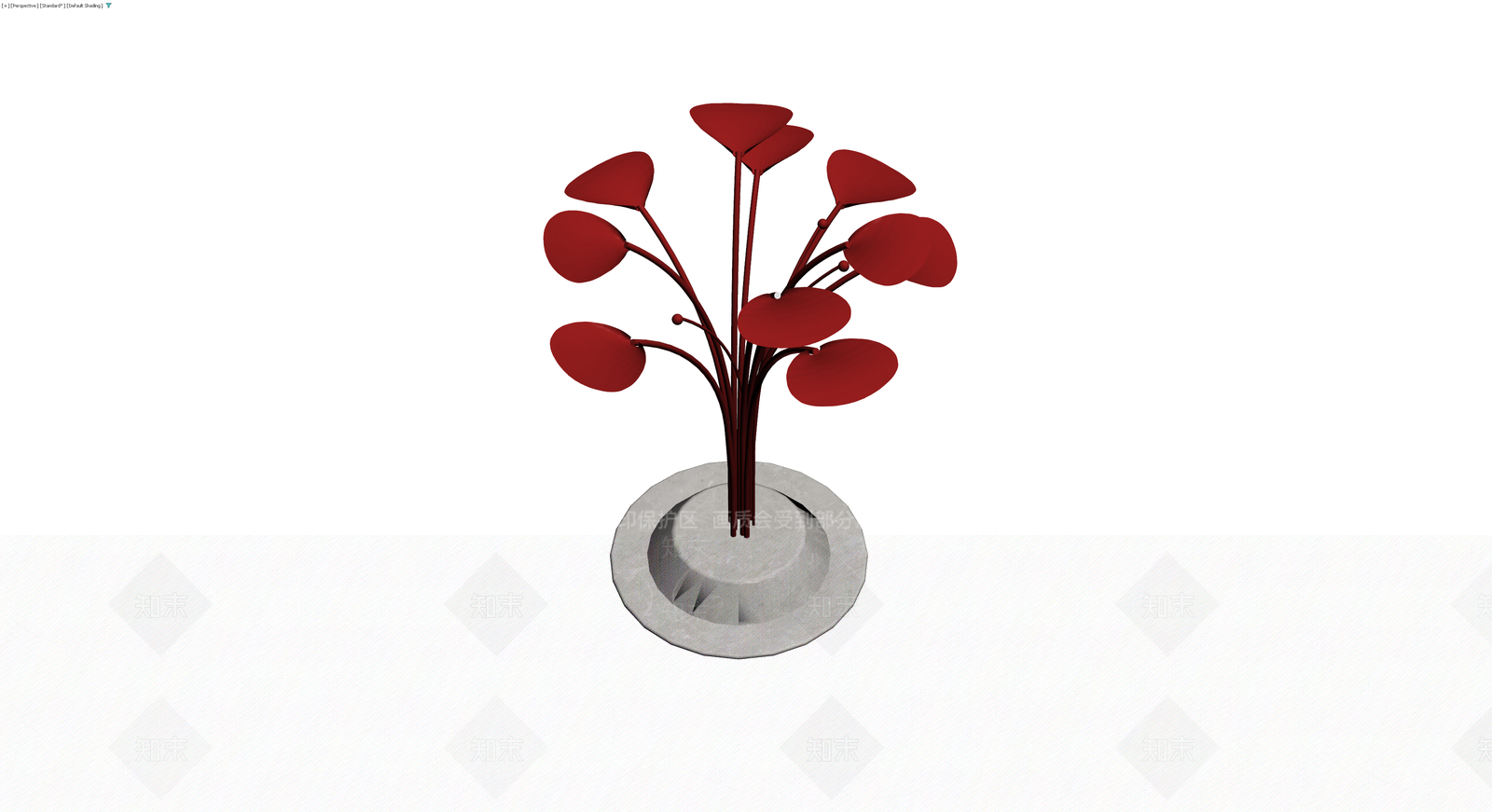 红色植物盆栽模型3D模型下载【ID:1229889007】