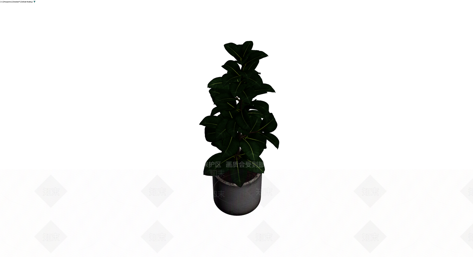 方形花盆绿植盆栽3D模型下载【ID:1230579333】