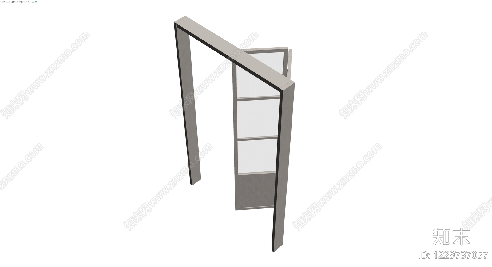 三格玻璃门及门框组件3D模型下载【ID:1229737057】