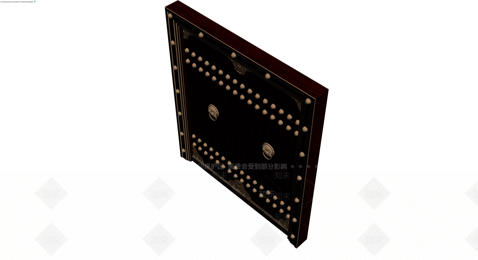 中式双开木门3D模型下载【ID:1230358894】