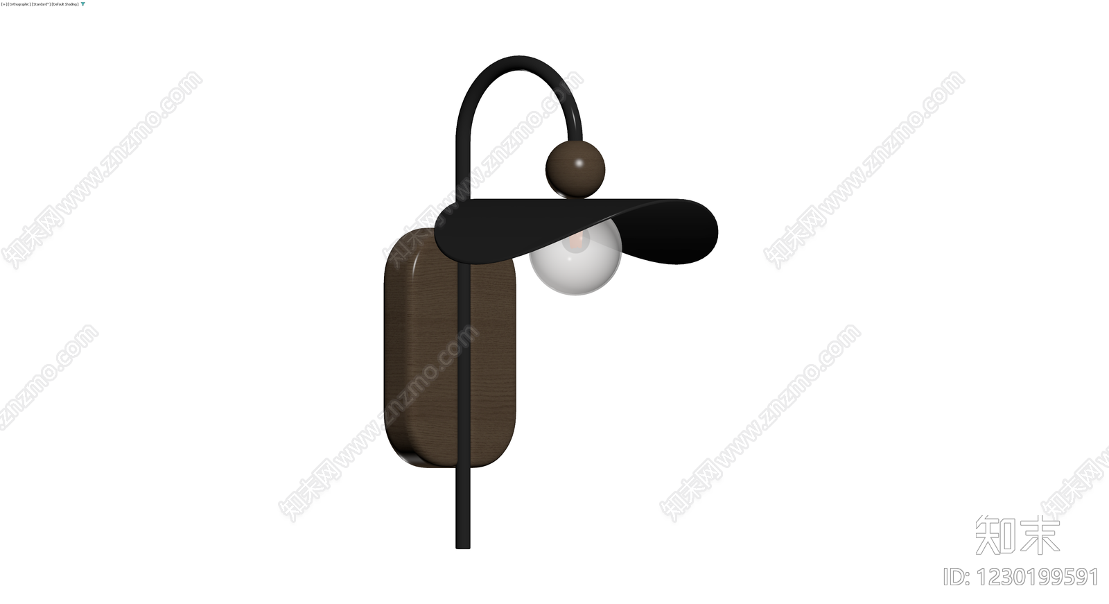 现代风格木质壁灯3D模型下载【ID:1230199591】