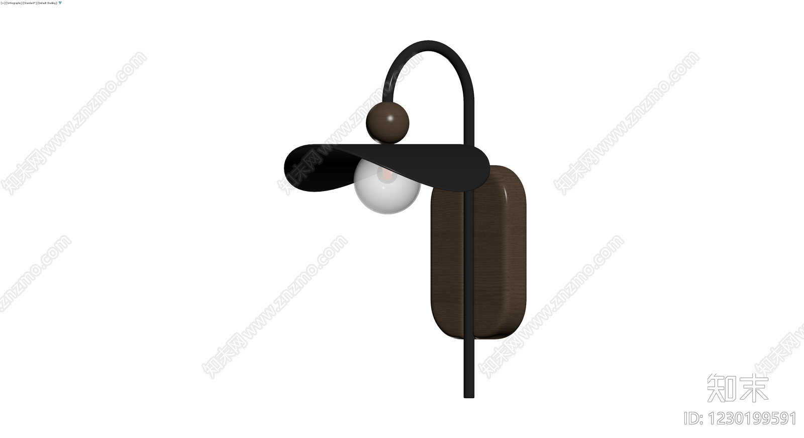 现代风格木质壁灯3D模型下载【ID:1230199591】
