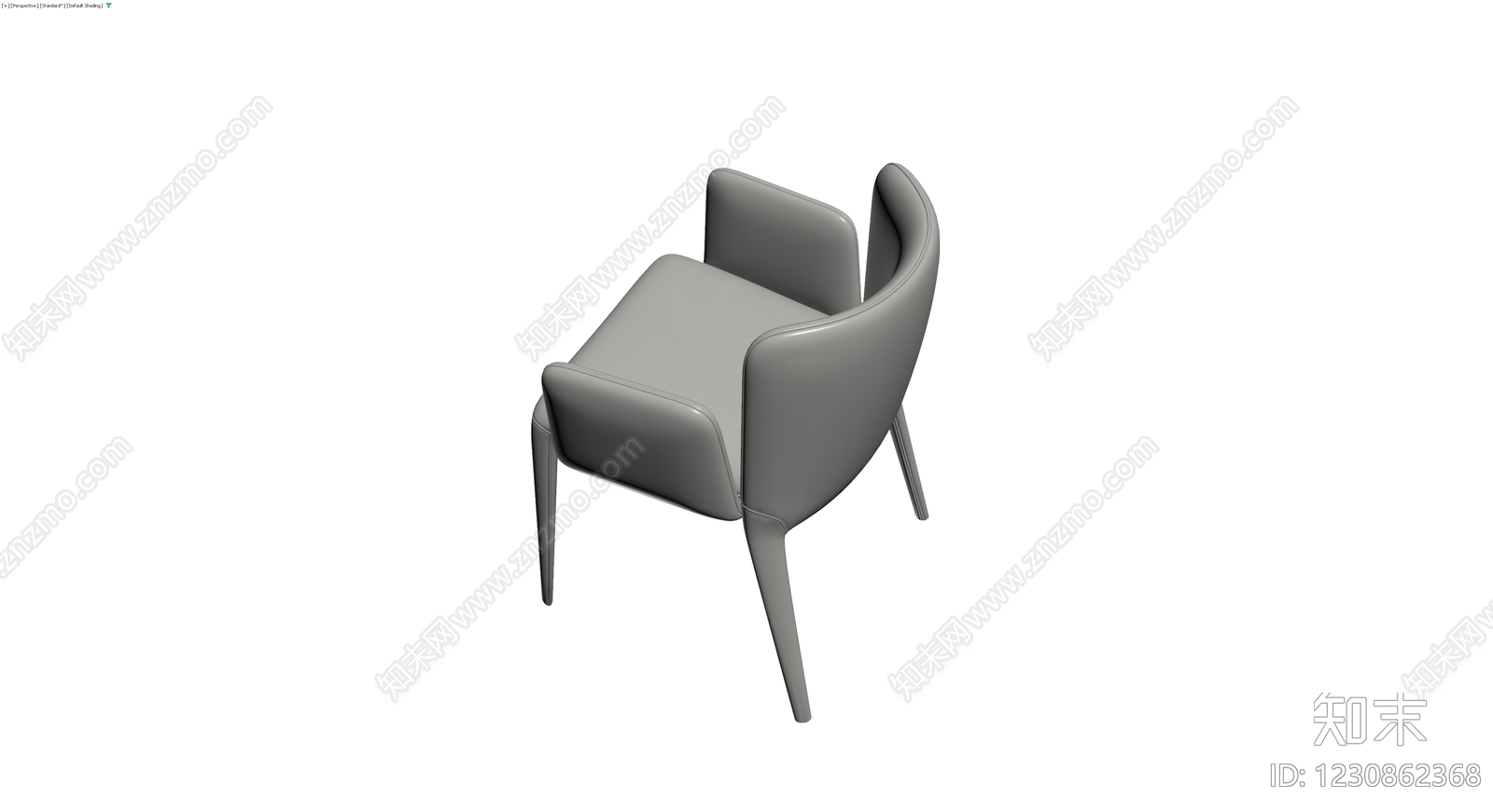灰色软包扶手椅3D模型下载【ID:1230862368】