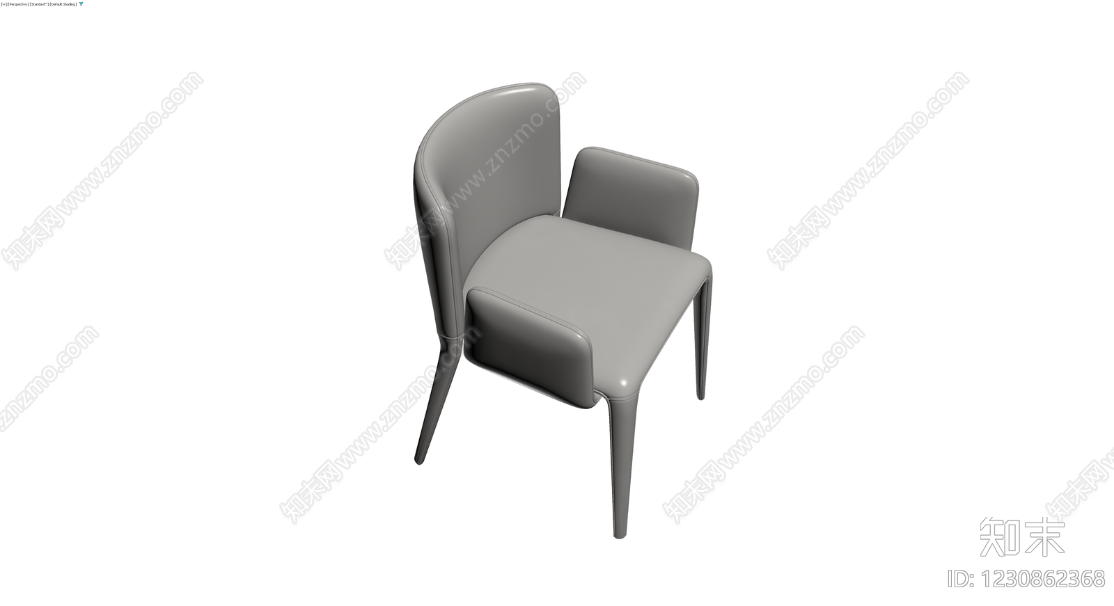 灰色软包扶手椅3D模型下载【ID:1230862368】