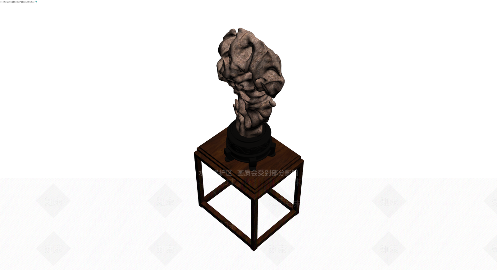 奇石雕塑配木架3D模型下载【ID:1229929055】