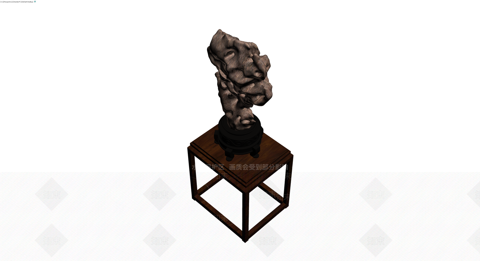 奇石雕塑配木架3D模型下载【ID:1229929055】