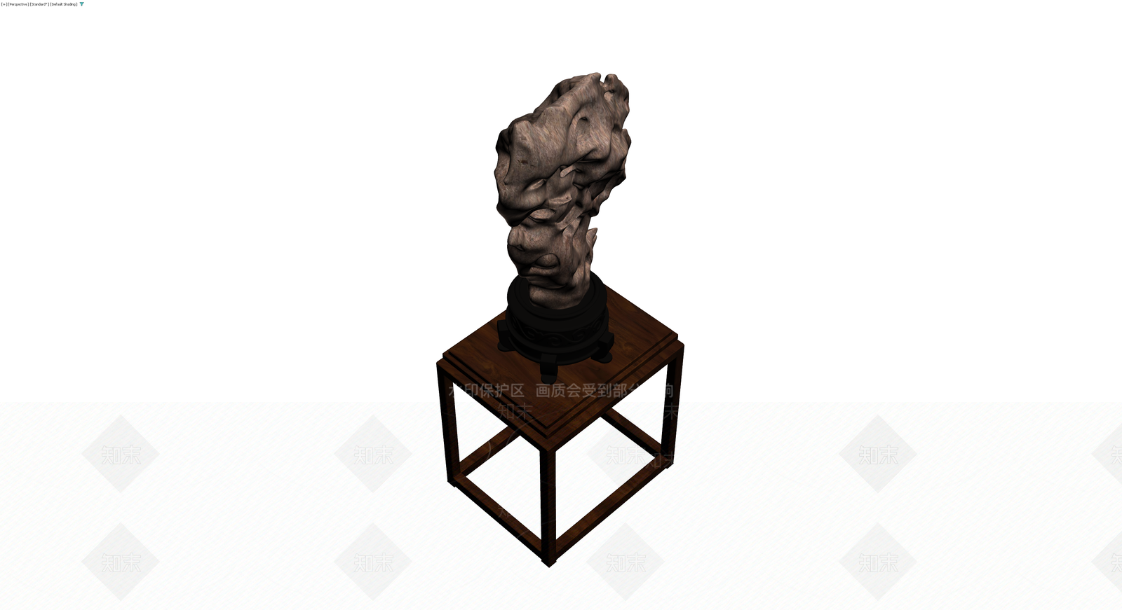 奇石雕塑配木架3D模型下载【ID:1229929055】