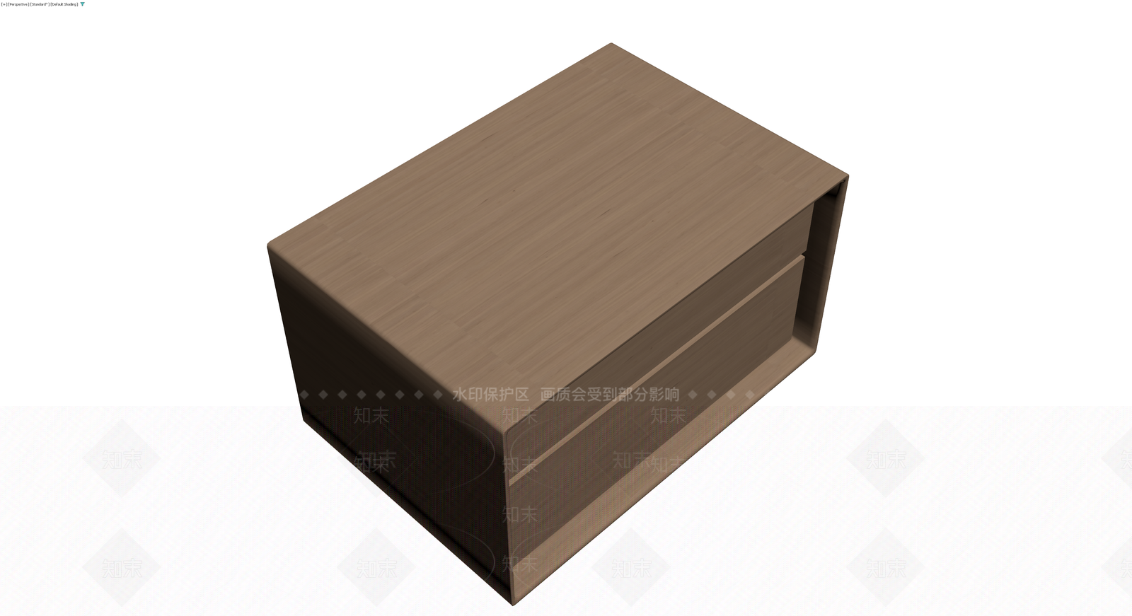 木纹双抽屉床头柜3D模型下载【ID:1229981878】