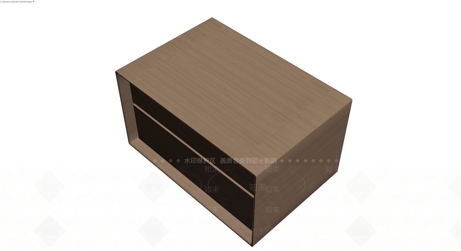 木纹双抽屉床头柜3D模型下载【ID:1229981878】