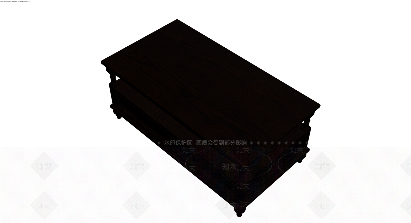 深色木质茶几3D模型下载【ID:1229962401】