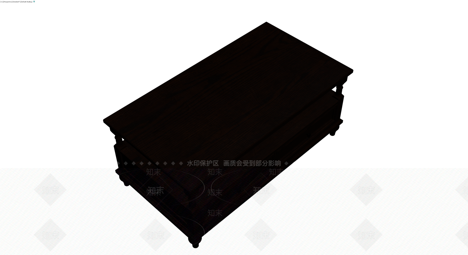 深色木质茶几3D模型下载【ID:1229962401】