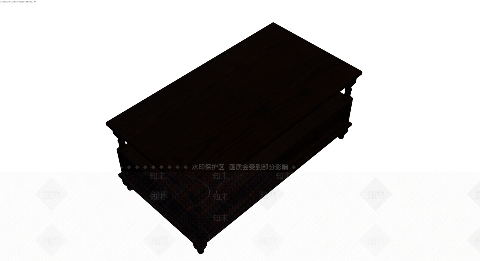 深色木质茶几3D模型下载【ID:1229962401】