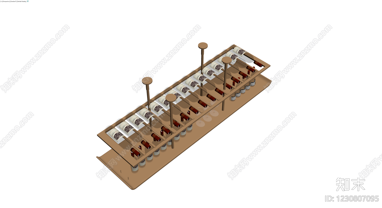现代实木酒架组合3D模型下载【ID:1230807095】