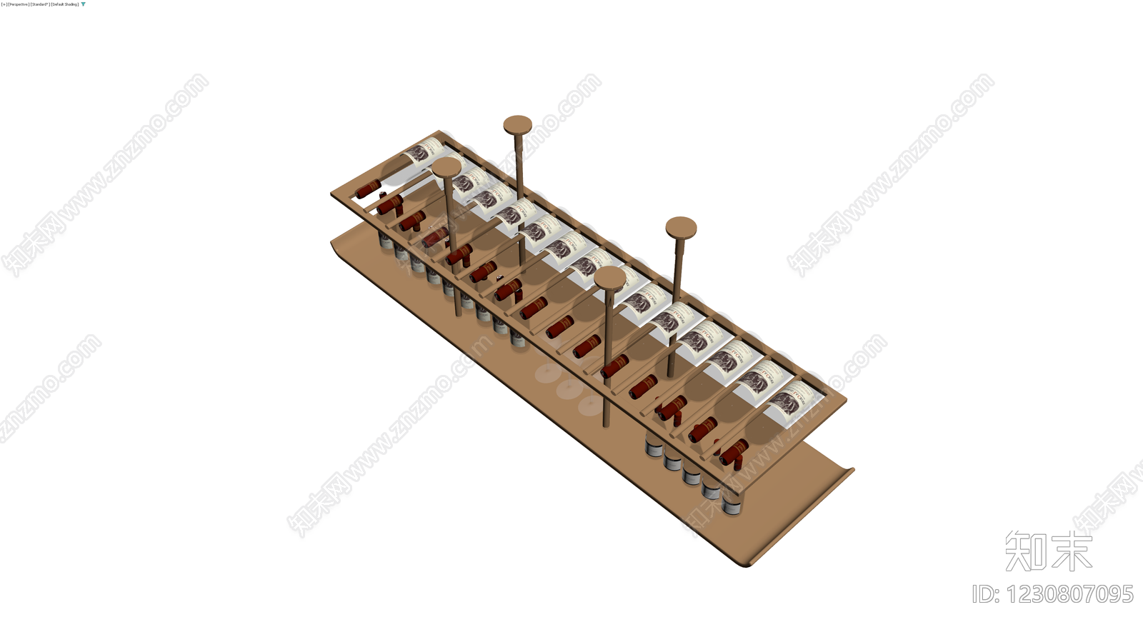 现代实木酒架组合3D模型下载【ID:1230807095】