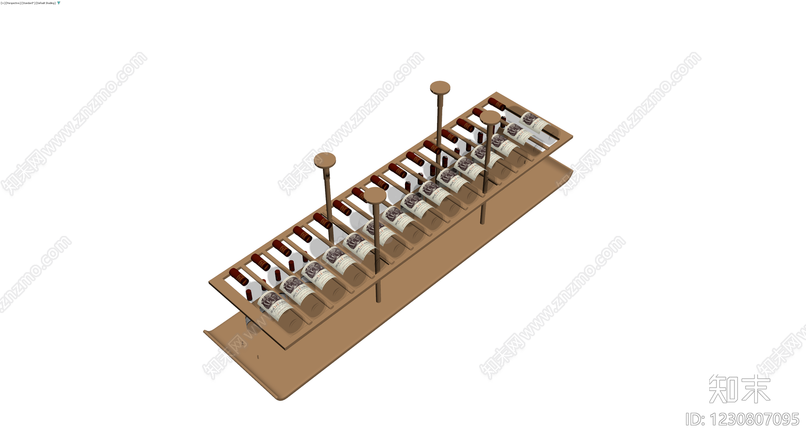 现代实木酒架组合3D模型下载【ID:1230807095】