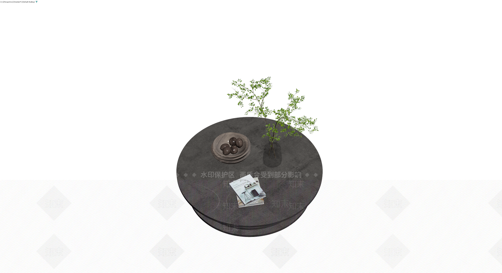 圆形茶几组合模型3D模型下载【ID:1229847047】